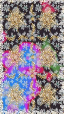 Raster. Gri renklerde, altın elementlerle kusursuz desen. Hassas altın deseni açın. Doğu tarzı arabesk. Parlak dantel, stilize çiçekler, şal desenli. Kusursuz altın dokular bukleler.