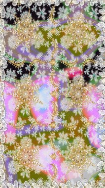 Kusursuz soyut bir arkaplan. Raster illüstrasyonu. Oriental raster klasik nötr ve altın desenli.