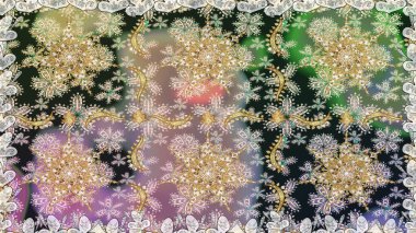 Klasik klasik klasik arka plan. Klasik raster sarısı, kusursuz desen. Geleneksel oryantasyon süsü. Tarafsız renklerde altın elementlerle kusursuz desen.