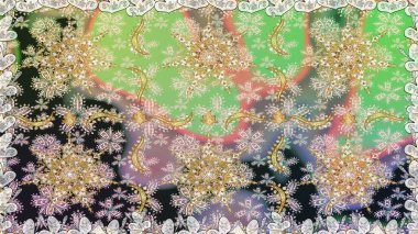 Lüks, kraliyet ve Viktorya dönemi konsepti. Raster klasik barok çiçeksiz altın desenli. Süslü dekorasyon. Altın elementlerle nötr renklerde altın desen.