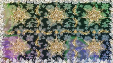 Barok tarzında kusursuz bir doğulu süsü. Raster geleneksel altın pürüzsüz desen gri renklerde.