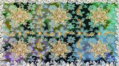 Düz elle çizilmiş klasik koleksiyon. Raster altın pürüzsüz desen. Arkaplan, kumaş, altın duvar kağıdı. Altın elementlerle gri renklerde altın desen.