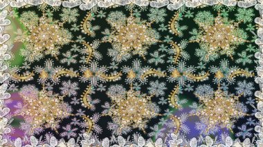 Kış kar dokusu duvar kağıdı. Noel altın kar tanesi kusursuz desen. Sembol bayramı, yeni yıl kutlamaları, altın desenler. Gri renkli altın kar taneleri.