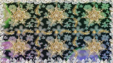 Klasik raster sarısı, kusursuz desen. Geleneksel oryantasyon süsü. Klasik klasik klasik arka plan. Gri renklerde, altın elementlerle kusursuz desen.