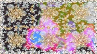 Kış kar dokusu duvar kağıdı. Gri renkli altın kar taneleri. Sembol bayramı, yeni yıl kutlamaları, altın desenler. Noel altın kar taneleri kusursuz desen.