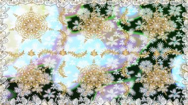 Kusursuz soyut bir arkaplan. Oriental raster klasik nötr ve altın desenli. Raster illüstrasyonu.