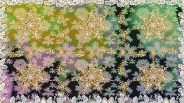 Raster geleneksel oryantasyon süsü. Kusursuz klasik altın desen. Altın elementlerle nötr renklerde altın desen.