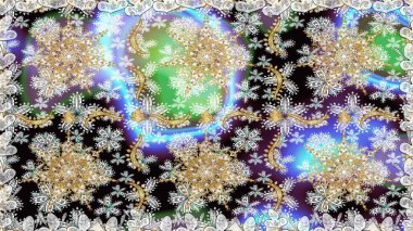 Raster altın pürüzsüz desen. Altın elementlerle nötr renklerde altın desen. Düz elle çizilmiş klasik koleksiyon. Arkaplan, kumaş, altın duvar kağıdı.