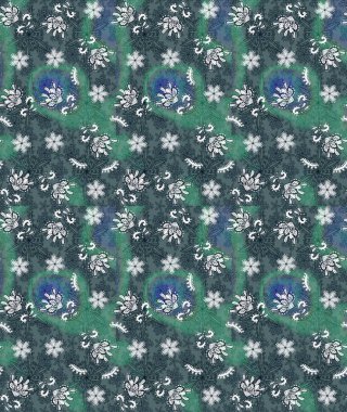 Renkli Bahar Teması eskiz kalıbı. Düz Çiçek Elementleri Tasarımı. Raster illüstrasyonundaki çiçek desenli çizim. Yeşil ve mavi renkte çiçekler.