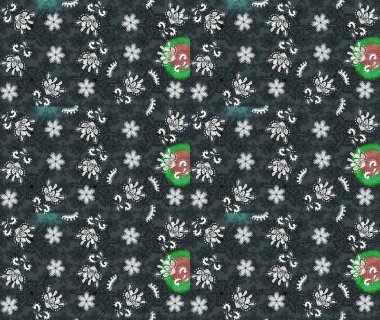 Raster suluboya çiçek deseni, narin çiçekler, gri ve mavi çiçekler, tebrik kartı şablonu. Güzel kumaş deseni.