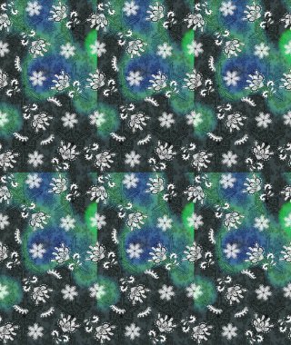 Yumuşak, yaz çiçekleri mavi ve gri renklerde. Raster illüstrasyonu. Küçük çiçekteki sevimli çiçek deseni. Raster deseni.