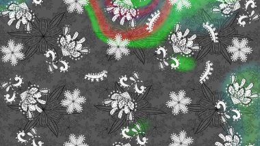 Çiçek deseni. Şatafatlı bahar bahçesi dokusu. Gri ve yeşil renkte çiçek çizimi. Gri ve yeşil renkli çiçekler. Raster illüstrasyonu.