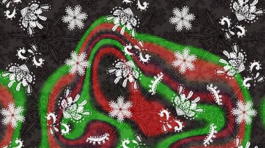 Raster illüstrasyonundaki çiçek desenli çizim. Gri ve kahverengi renkte çiçekler.