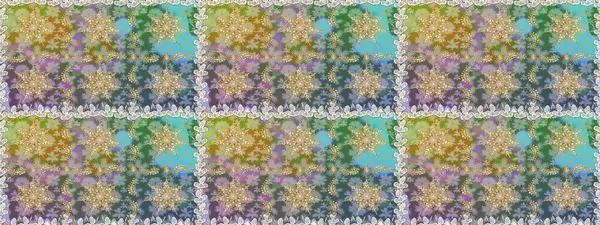 Doğu tarzı arabesk. Raster illüstrasyonu. Altın elementli nötr renkler. Raster altın desen. Kusursuz altın desenli bukleler..