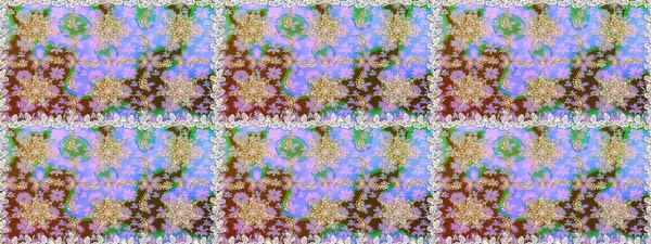 Raster oryantal süs. Altın elementlerle nötr renklerde altın desen. Kusursuz altın desen.