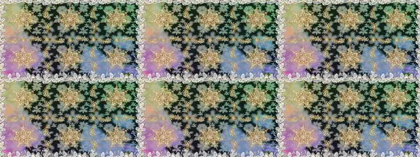 Paisleys zarif çiçek desenli dikdörtgen arka plan duvar kâğıdı illüstrasyonlu klasik stil, modern 3D çizgili sanat altın ve gri desenli çiçek yaprakları ve süslemeleri..