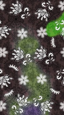 Gri ve kahverengi renkli çiçekler. Küçük çiçekte sevimli çiçek deseni var..