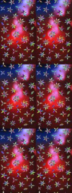 Küçük çiçekteki sevimli çiçek deseni. Kahverengi ve kırmızı renkte çiçekler.