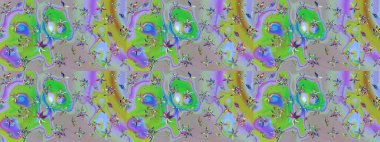 Asya tekstil tarzında. Düz Çiçek Elementleri Tasarımı. Raster illüstrasyonu. Çiçek desenli çizim. Renkli Bahar Teması eskiz kalıbı. Yeşil ve nötr renkte çiçekler.