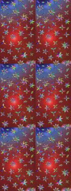 Çiçekli eskiz deseni. El çizimi. Suluboya çizimi. Kahverengi ve kırmızı renkte çiçekler.