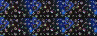 Güzel kumaş deseni. Zentangle soyut çiçekleri. Renkli Bahar Teması eskiz kalıbı. Raster illüstrasyonu. Karalama çiçeği. Düz Çiçek Elementleri Tasarımı.