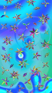 Raster illüstrasyonu. Eski usul küçük çiçekli şirin bir eskiz deseni. Kumaş, duvar kağıdı ve kağıt üzerine baskı yapmak için gelişen arka plan. Moda arka planında parlak buketler.