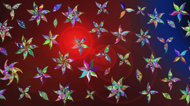 Raster resim. Çiçek desenli çiçek ve yaprakları ile. Sevimli küçük çiçek desenle.