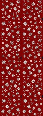 Düz Çiçek Elementleri Tasarımı. Sevimli çiçek raster deseni. Kırmızı ve nötr renklerde çiçekler. Renkli Yaz Teması çizim şablonu.