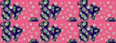 Küçük çiçekteki sevimli çiçek deseni. Güzel karalamalı çiçek desenli çizim. Raster illüstrasyonu. Güzel kumaş deseni.