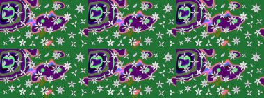 Raster. Eskiz geçmişi. Kumaş, tekstil, duvar kağıdı baskısı için. Raster illüstrasyonu. Eski usul. Tomurcukları çiçekli sevimli çiçek deseni..