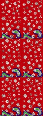 Çiçekli eskiz deseni. Kırmızı ve nötr renklerde çiçekler. El çizimi. Suluboya çizimi.