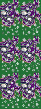 Tekrar eden çiçek arkaplanı, zarif yeşil ve nötr çiçek duvar kağıdı. Yeşil ve nötr renkler üzerine çiçek desenli çizimler, el yapımı papatyalar, papatyalar..