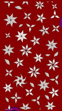 Çiçek. Raster illüstrasyonu. Taslak dekoratif arka plan, çiçek mandala. Kırmızı ve nötr renklerde.