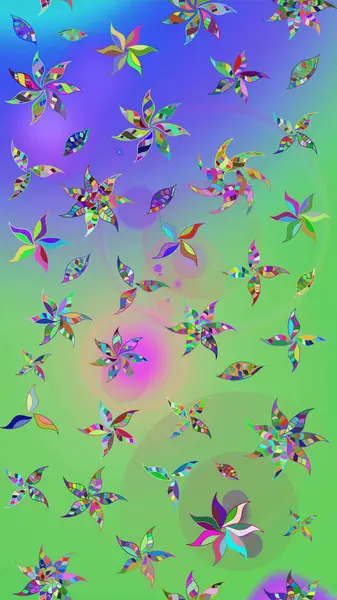 Çiçekler suluboya tarzında yeşil ve mor renklerde. Yeşil ve menekşe rengi çiçekli çizim deseni.