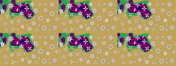 Çiçek buketleriyle klasik bir eskiz şekli. Sarı ve nötr renklerde. Raster illüstrasyonu.