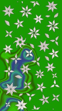 Eskiz arkaplan modeli. Raster hisseleri. Çiçekler yeşil ve nötr. Suluboya, elle çizilmiş.