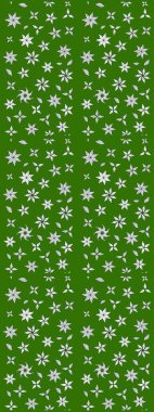 Yeşil ve nötr renklerde parlak çiçekli halı deseni.