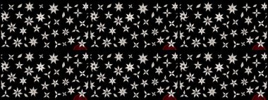 Doğa. - Siyah ve tarafsız çiçekler. Raster deseni. Çiçek kolajı. Çiçek arkaplan. Çiçek kompozisyonu. Küçük çiçekte güzel desen var..