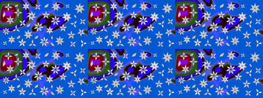 Mavi ve nötr renklerde çiçekler. Elle çizilmiş sonbahar çiçeği deseni. Doodle tarzı. Tekstil ve kapak tasarımı için mükemmel. Renkli mavi ve nötr çizim deseni.