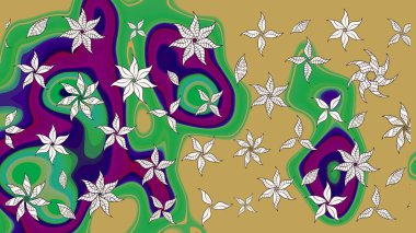 Raster deseni. Suluboya etkisi. Organik elementler. Botanik çizim deseni.