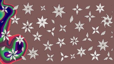 Zarif, parlak ve eskiz kahverengi ve nötr çiçek desenli tasarım. Raster. Sabıka baskıları, bebek kıyafetleri, duvar kâğıtları, paket kutuları vb..