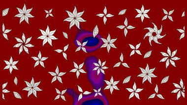 Hediye ambalaj kağıdı, tebrik kartları, posterler ve pankart tasarımı. Kırmızı ve nötr renklerde çiçekler. Raster düz çiçek çizim deseni.