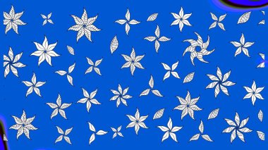 Raster illüstrasyonu. Mavi ve nötr renklerde. Çiçek buketleriyle klasik tarzda eskiz deseni.