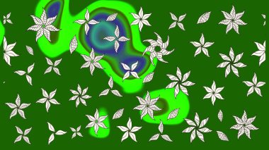 Yeşil ve nötr renklerde çiçekler. Küçük çiçekte sevimli çiçek deseni var..