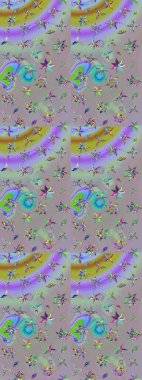 Küçük çiçekli yay deseni çiz. Suluboya stilinde gri ve nötr renklerde. Raster illüstrasyonu.