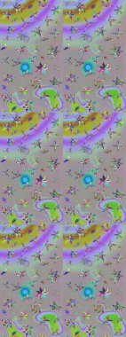 Raster deseni. Bahar çiçekleri dallı desen, gri ve nötr renkler çiçekli siluet.