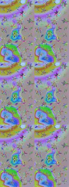 Eskiz geçmişi. Raster illüstrasyonu. Raster. Kumaş, tekstil, duvar kağıdı baskısı için. Tomurcukları çiçek olan sevimli bir çiçek deseni. Antika retro tarzı.