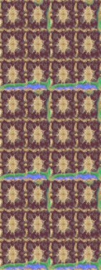 El yapımı dekoratif çerçeve, albüm kapağı, tebrik kartı, klasik Art deco tarzı. Raster soyut çiçek çelengi altın karalama fantezi yaprakları ve kahverengi renkte çiçek.