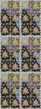 Gri renkli ve altın elementli altın desenli. Raster geleneksel oryantasyon süsü. Kusursuz klasik altın desen.