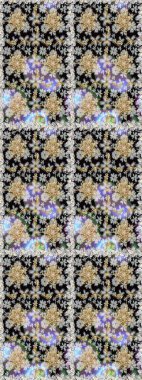 Düz elle çizilmiş klasik koleksiyon. Raster altın pürüzsüz desen. Arkaplan, kumaş, altın duvar kağıdı. Altın elementlerle gri renklerde altın desen.